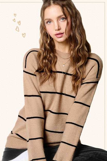 Brooke Striped Knit Sweater