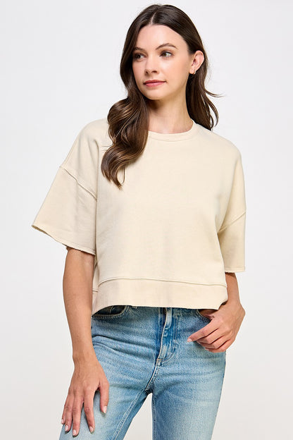 Cropped Short Sleeve Sweatshirt