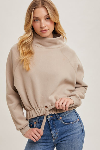 Funnel Tie Sweatshirt