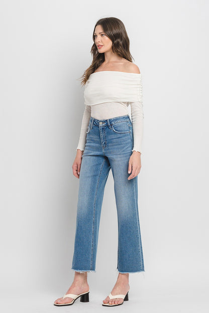 Vervet High Rise Ankle Slim Wide Jeans